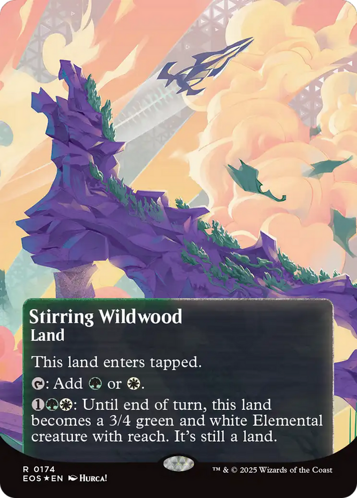 Stirring Wildwood (0174) (Borderless) (Galaxy Foil) [Edge of Eternities: Stellar Sights]