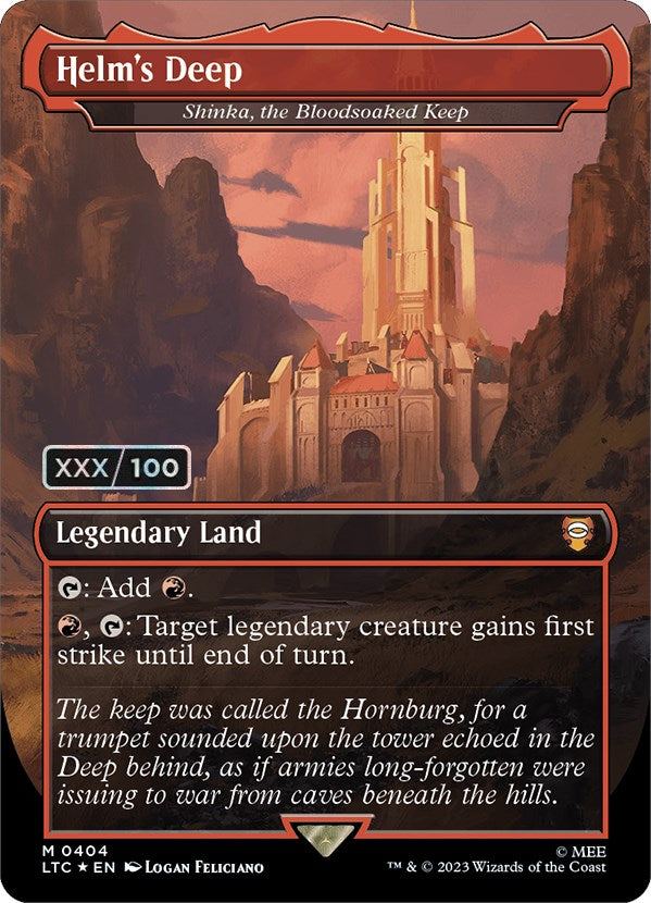 Helm's Deep - Shinka, the Bloodsoaked Keep (Borderless) (Serialized) [The Lord of the Rings: Tales of Middle-Earth Commander]