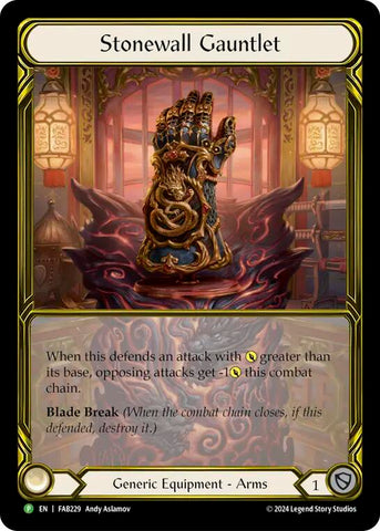 Stonewall Gauntlet (Golden) [FAB229] (Promo)  Cold Foil