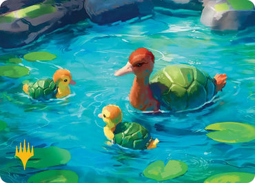 Turtle-Duck Art Card (Gold-Stamped Planeswalker Symbol) [Avatar: The Last Airbender Art Series]