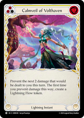 Calmveil Of Volthaven (Yellow) [OMN185] (Omens of the Third Age)  Rainbow Foil