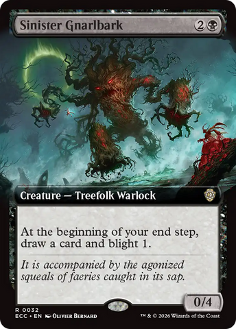 Sinister Gnarlbark (Extended Art) [Lorwyn Eclipsed Commander]